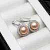 Dangle Earrings Real White Natural Freshwater Pearl For Women 925 Sterling Silver Girl Birthday Gift