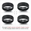 Anéis de casamento personalizados gravar anel de aço de tungstênio joias da moda homens negros anéis para presente de festa para maridosJewelOra RI101913 231215
