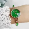 女性の時計2022新しい女性時計クォーツ防水ファッションカジュアルグリーンブレスレットダイヤモンドカットフェイスレディースCLOCK G-1566L231216