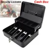 Portable Security Lockable Cash Box Tiered Tray Money Drawer Safe Storage Black 40FP14 C0116308V
