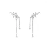 Dangle Earrings Trend Long Wire Tassel Thread Chain Butterfly Flower Pendants Drop Women's Straight Hanging Earings Jewelry