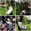 Decorative Objects Figurines Creative Cute Frogs Cat Dog Resin Lying Santa Claus Statue Garden Hang On Tree Pendant Indoor Outdoor Decor Ornament 231216