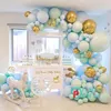 124pcs Set Macaron Blue Pastellballons Garland Erz Kit Konfetti Geburtstag Hochzeit Babyparty Jubiläum Party Dekoration2981