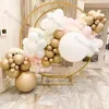 لوازم الحفلات الأخرى 115pcs peach peach peach garland garland قوس الزفاف زخرفة مضاعفة المشمش الأبيض الورد الذهب Ballon Brithday Party Decor 231215