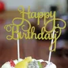 Paillettes joyeux anniversaire drapeau gâteau Topper décoration fête faveurs autocollant décor bannière carte anniversaire gâteau accessoire G10362652