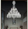Lustres Style LED lustre en cristal luminaire de luxe grande bougie lampe suspendue Foyer salon