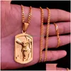 Anhänger Halsketten Anhänger Halsketten Männer Hip Hop Kreuz Jesus Mit Edelstahl Armband Nie Verblassen Männliche Vintage Hiphop Halskette Fash Dhccl