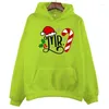 Men's Hoodies Sweatshirts Couples Sweatshirt Christmas Hats and Candy Graphic Men Loose Hoody Sweater Women Long Sleeve Print Clothes