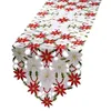 Bordslöpare K1MF Holly Poinsettia Christmas Table Runner Table Place Mats för juldekor 231216