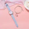 女性の時計新しい5PCS女性の時計セットレザーかわいいウサギ女の子腕時計ファッションレディースクォーツクロックリロジミュージャー学生 'giftl231216