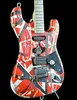 Tung Relic Edward Van Halen Franken Stein Electric Guitar White Black Stripe Red, Floyd Rose Tremolo Bridge Locking Nut, Special Strap Button 258