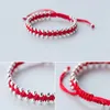 Charmarmband La Monada Weave Red Thread för hand 925 Sterling Silver Armband String Rope Women Bead 231215