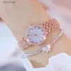 Zegarki dla kobiet Siostra Diamond Kwarc Luksusowa marka Bransoletka zegarki Kobieta Rose Gold Ladies Steel Waterproof Watch Watch Crystal Uniquel231216