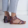 Sandals Colorful Ethnic Style Flat With Three Buckle Wear-Resistance Non-Slip Shoes For Daily Wear