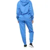 Yoga Outfits Solid color women's long sleeved hooded sports casual zippered sports shirt pants set 231216