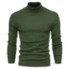 Mens Sweaters Sonbahar Kış Sweater Kalın Sıcak Kazak Moda Yüksek Kalite Yakası Temel Slim 231216