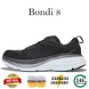 Hoka Hokas 무료 사람들 야외 운동화 Bondi 8 Clifton 9 운동 선수 트리플 흑백 흡수 플랫폼 운동화 스포츠 여성 남성 트레이너