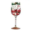 Bicchieri da vino Bicchiere di Natale Calice dipinto a mano Champagne Cocktail Cartone animato Atmosfera carina Tazza d'acqua Home Restaurant Utensili per bere 231216
