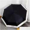 Paraplyer lyxiga Matic Sun Folding Designer Paraply för kraftigt regn svärd paresoler krokar av charms hanterar väskor droppleverans hem gar dhwp2