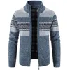 Herrtröjor Autumn och vinter Mens Sticked Cardigan Sweater Korean Stand Up Collar Clown Casual Jacket Autumn 231215