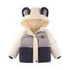 Down Coat Winter Boys Jacket Bear Ear Keep Warm Girls Princess Hooded Zipper Baby Outerwear Birthday Gift Kids Clothes 2-6 Years