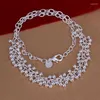 Ketten 925 Sterling Silber Traube Glatte Perlenkette für Hochzeit Verlobung Damenmodeschmuck