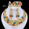 Bruiloft Sieraden Sets Vintage Opaal Set Luxe Italië 18K Vergulde Vrouwen Kettingen Ethiopische Party Accessoires Cadeau 231216