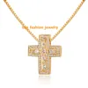 wholesale gold plated luxury cross necklace with diamond customizable