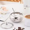 Dinnerware Sets Visible Spice Jar Sugar Container With Lid Spices Jars Stainless Steel Salt Storage Holder