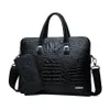 Bütün marka paketi moda timsah baskı iş evrak çantası moda kesitli timsah deri adam çanta çok işlevi 2323