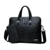 Hela varumärket Pack Fashion Crocodile Print Business Portcase Trendy Cross Section Crocodile Leather Man Handbag Multifunktion 2323