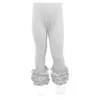 Pantalon automne coton tricot solide à volants Boutique enfants vêtements pantalons longs enfant en bas âge filles vêtements glaçage Leggings 231215