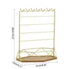 Scatole Tavolo Bisenzer per tavolo Organizzatore di gioielli Porta di gioielli Porta del display con portabancella di gioielli Gold Metal Porta