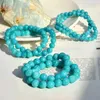 Strand Natural Stone Beads Bracelet Amazonite Elastic Bracelets For Women Men Sea Blue Reiki Yoga Handmade Jewelry