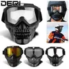 Cykelmössor masker Skull Motorcykel ansiktsmask vindtätglasögon solglasögon färgglada lins solglasögon uv-bevis glasögonskydd för ridning 231216