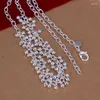 Ketten 925 Sterling Silber Traube Glatte Perlenkette für Hochzeit Verlobung Damenmodeschmuck