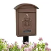 Garden Decorations Metal Wall Mailbox Weather Resistant mailbox outdoor Mounted Security post box with Key Lock Farmhouse Post Decor 231216