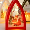 クリスマスの装飾装飾導入ろうそくのライトハンギングチルドレンの夜のレトロ窓飾り231216