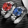 Montre rouge noir pour montre-bracelet pour hommes en acier inoxydable de haute qualité étanche pour hommes horloge à Quartz Top marque homme heures B365212k