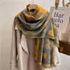 Scarves Alphabet Scarf Women Double Side Imitation Cashmere Comfortable Air Conditioning Shawl Cover Blanket Widened Thick Neck