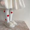 Leggings Tights Baby Girl Princess Rex Rabbit Fur 3D Love Leggings Connect To Feet Child Cotton Pant Thick Trousers Warm Baby Clothes 1-6Y 231215