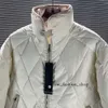 Stones Daunenjacke, karierte Stehkragen-Daunenjacke für Damen und Herren, lockere Brotjacke 826 347