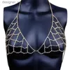 Other Fashion Accessories Stonefans Sexy Rhinestone Bra Bo Belly Chain Summer Bikini Top Jewelry Beachwear Harness Necklace Inner Mesh Chest Chains GiftL231215