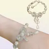 Luxury designer pearl rhinestone bow Charm Bracelets for women party engagement jewelry30116958983063