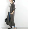 Sıradan Elbiseler 2023 Moda Japon Sonbahar/Kış Gömlek Alt Elbise Kadınların Gevşek Rahat V-Neck Uzun Koyu Olabilir