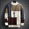 Maglioni da uomo Maglione abbinato ai colori pullover da uomo a maniche lunghe maglione casual all-in-one 231215