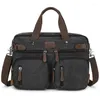 Backpack Convertible Men Laptop Messenger Bag Shoulder Bags Multifunctional Canvas Travel Handbag