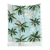 Berets Personalized Printed Tropical Vintage Pink Flamingo And Palm Trees Long Pile Fringe Men Scarf Women'S Anti Chill