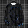 Herrtröjor Vintage Men's Sweatshirt Roligt geometriskt mönster 3D -tryck Simple Men's Top Daily Casual Clothing Loose Overdimensionerad tröja 231215