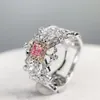 Bagues de cluster CN2023 Solide 18K Or Diamants roses naturels 0,330ct Gemtones Engagement de mariage féminin pour les femmes